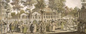 Een spektakel in Ranelagh Gardens, met de Rotunda op de achtergrond